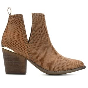 JELLYPOP Signature Faux Snake Skin Booties ~ NWT